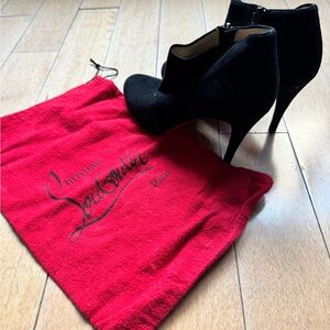 Christian Louboutin Black Suede Ankle Boots